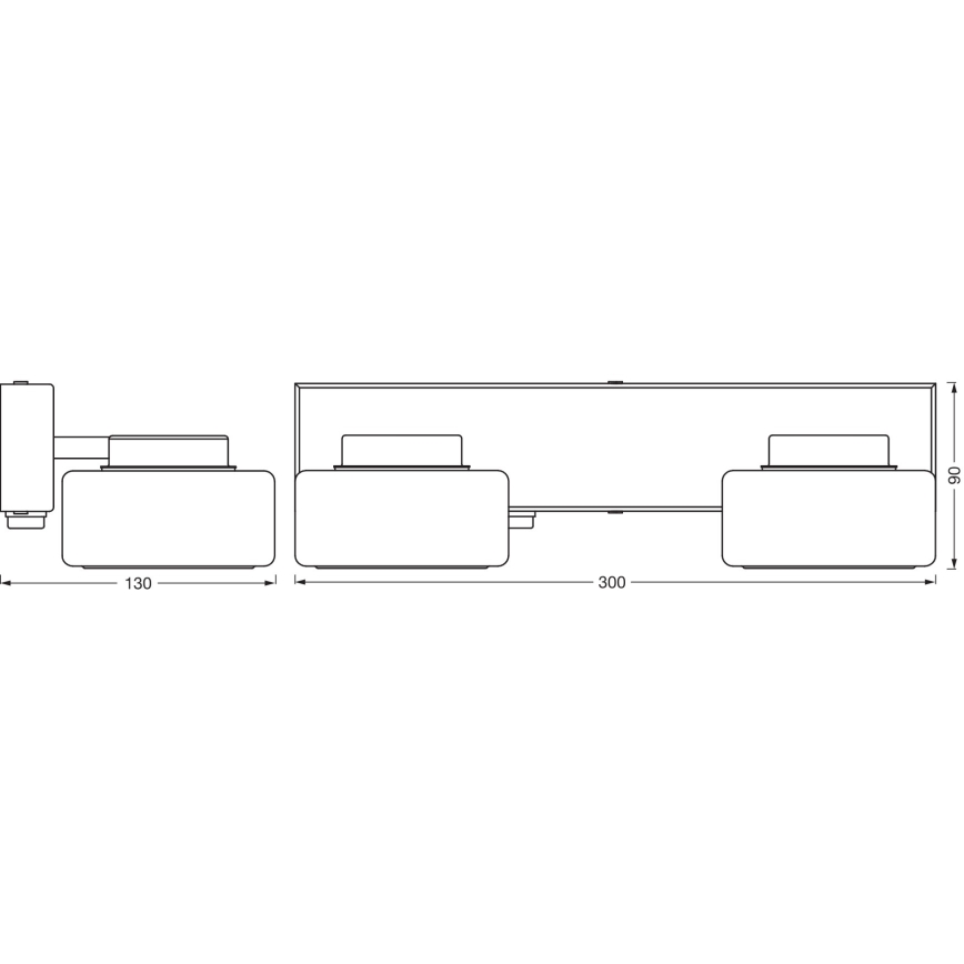 Osram - LED vonios sieninis šviestuvas ORBIS FLAME 2xLED/5,5W/230V 3000/4000K IP44 juodas