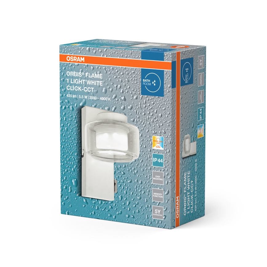 Osram - LED vonios sieninis šviestuvas ORBIS FLAME LED/5,5W/230V 3000/4000K IP44 balta
