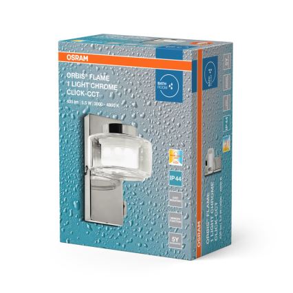 Osram - LED vonios sieninis šviestuvas ORBIS FLAME LED/5,5W/230V 3000/4000K IP44 blizgus chromas