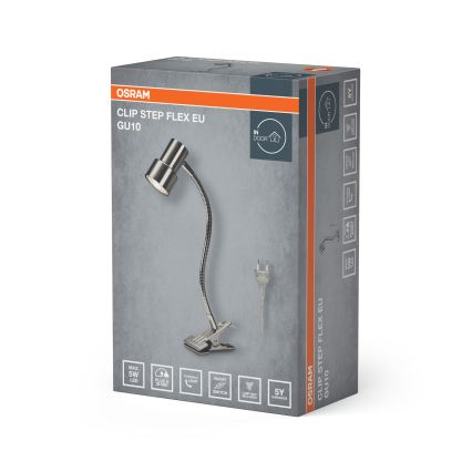 Osram - Lempa su spaustuku CLIP STEP FLEX 1xGU10/5W/230V matinis chromas