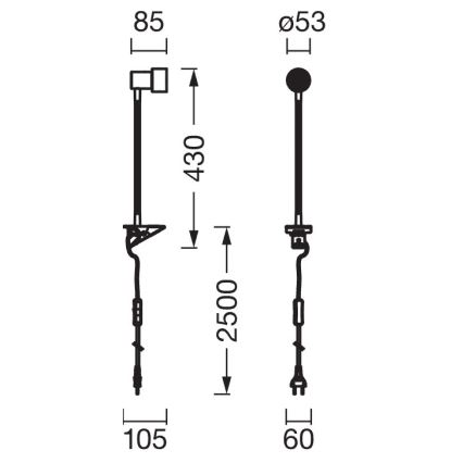 Osram - Lempa su spaustuku CLIP STEP FLEX 1xGU10/5W/230V matinis chromas