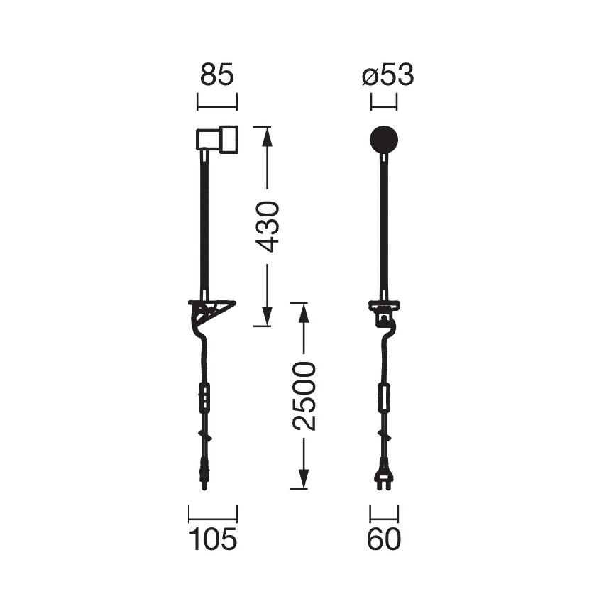 Osram - Lempa su spaustuku CLIP STEP FLEX 1xGU10/5W/230V matinis chromas