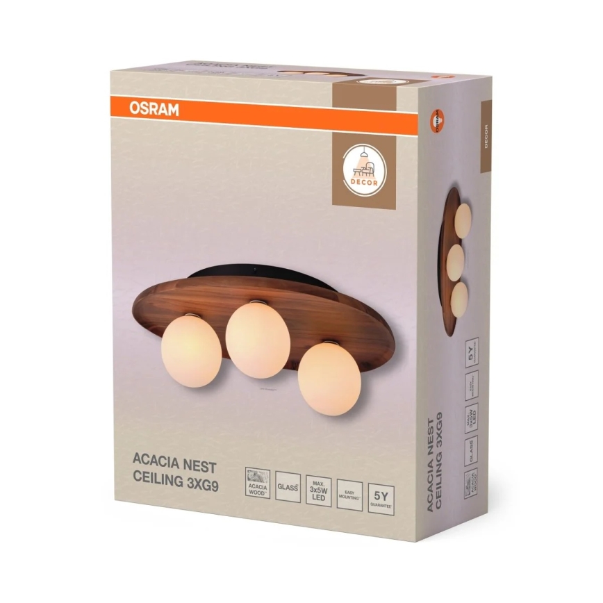 Osram - Lubinis šviestuvas ACACIA NEST 3xG9/5W/230V akacija