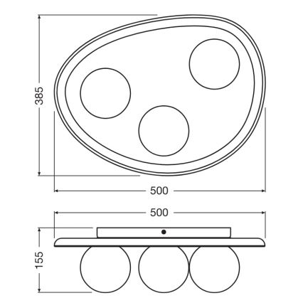 Osram - Lubinis šviestuvas ACACIA NEST 3xG9/5W/230V akacija