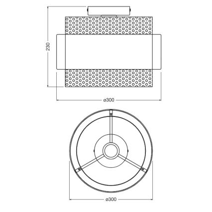 Osram - lubinis šviestuvas DECOR HORNET 1xE27/10W/230V, skersmuo 30 cm, juodas/auksinis