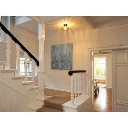 Osram - Lubinis šviestuvas DECOR SMOKE 1xE27/12W/230V skersmuo 28 cm juodas/dūmų pilkas