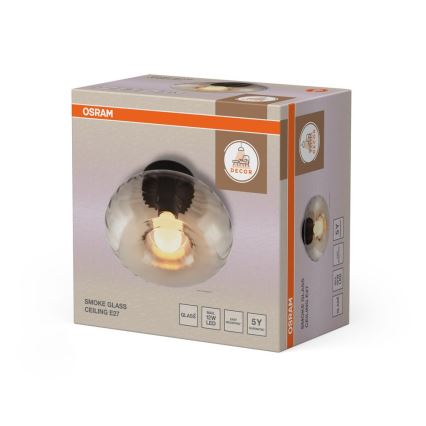 Osram - Lubinis šviestuvas DECOR SMOKE 1xE27/12W/230V skersmuo 28 cm juodas/dūmų pilkas