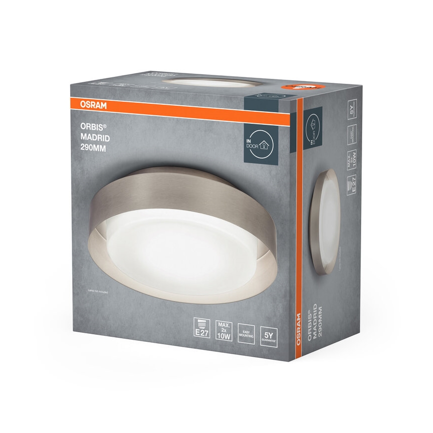 Osram - Lubinis šviestuvas ORBIS MADRID 2xE27/10W/230V skersmuo 29 cm matinis chromas