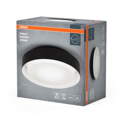 Osram - Lubinis šviestuvas ORBIS MADRID 2xE27/10W/230V Ø 29 cm juodas