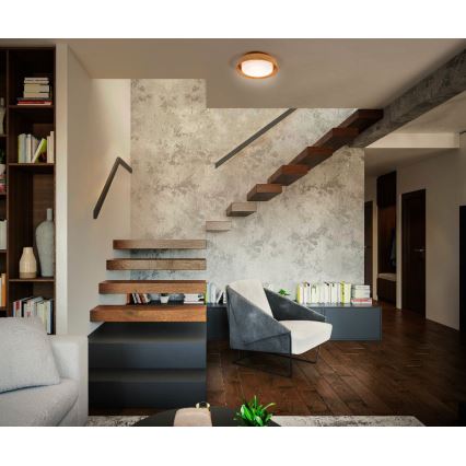 Osram - Lubinis šviestuvas ORBIS MADRID 2xE27/10W/230V Ø 29 cm medžio dekoras