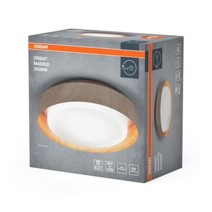 Osram - Lubinis šviestuvas ORBIS MADRID 2xE27/10W/230V Ø 29 cm medžio dekoras