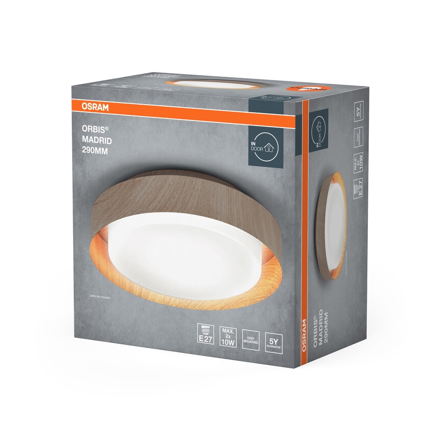 Osram - Lubinis šviestuvas ORBIS MADRID 2xE27/10W/230V Ø 29 cm medžio dekoras