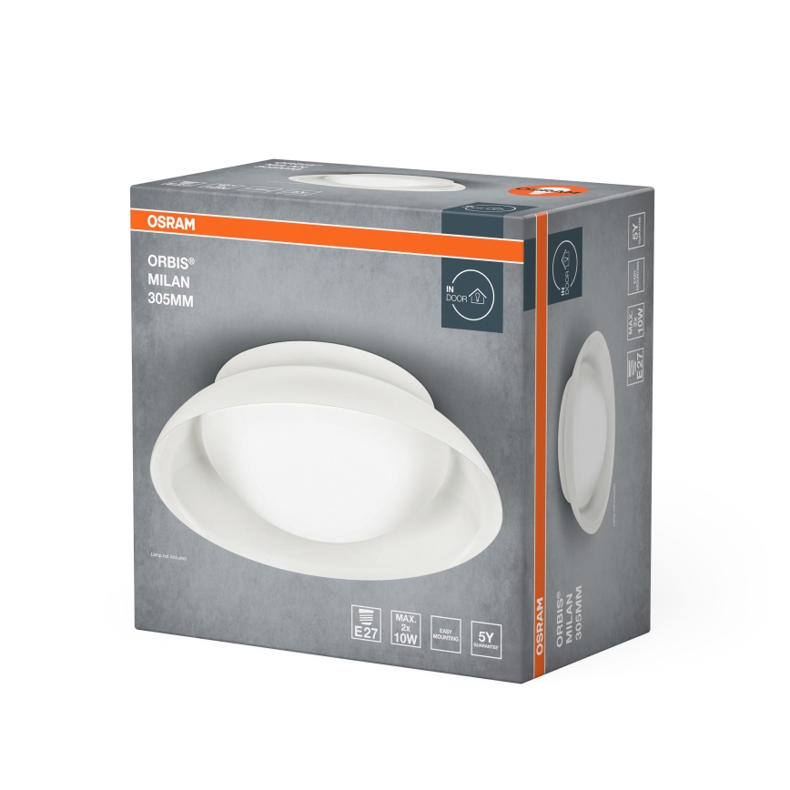 Osram - Lubinis šviestuvas ORBIS MILAN 2xE27/10W/230V, skersmuo 30,5 cm, rudos spalvos