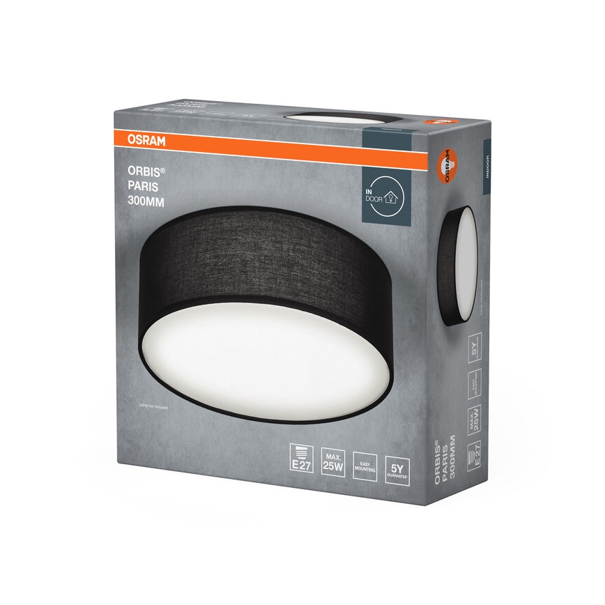 Osram - Lubinis šviestuvas ORBIS PARIS 1xE27/25W/230V, skersmuo 30 cm, juodas