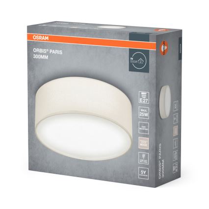 Osram - Lubinis šviestuvas ORBIS PARIS 1xE27/25W/230V, skersmuo 30 cm, kreminės spalvos