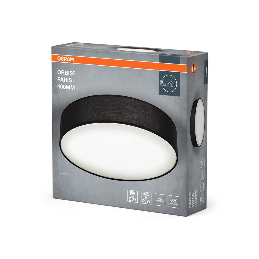 Osram - Lubinis šviestuvas ORBIS PARIS 2xE27/25W/230V, skersmuo 40 cm, juodas