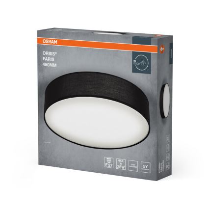 Osram - Lubinis šviestuvas ORBIS PARIS 3xE27/25W/230V skersmuo 48 cm juodas