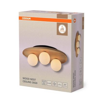 Osram - Lubinis šviestuvas WOOD NEST 3xG9/5W/230V iš kaučiukmedžio