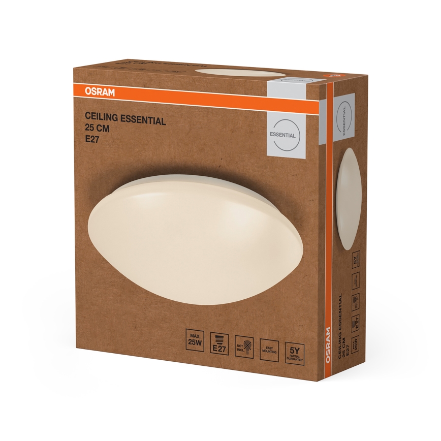 Osram - Lubų šviestuvas CEILING ESSENTIAL 1xE27/25W/230V, skersmuo 25 cm, baltas