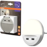Osram - LUNETTA kištukinė LED naktinė lempa su jutikliu, 2x USB, 13 W, 230 V