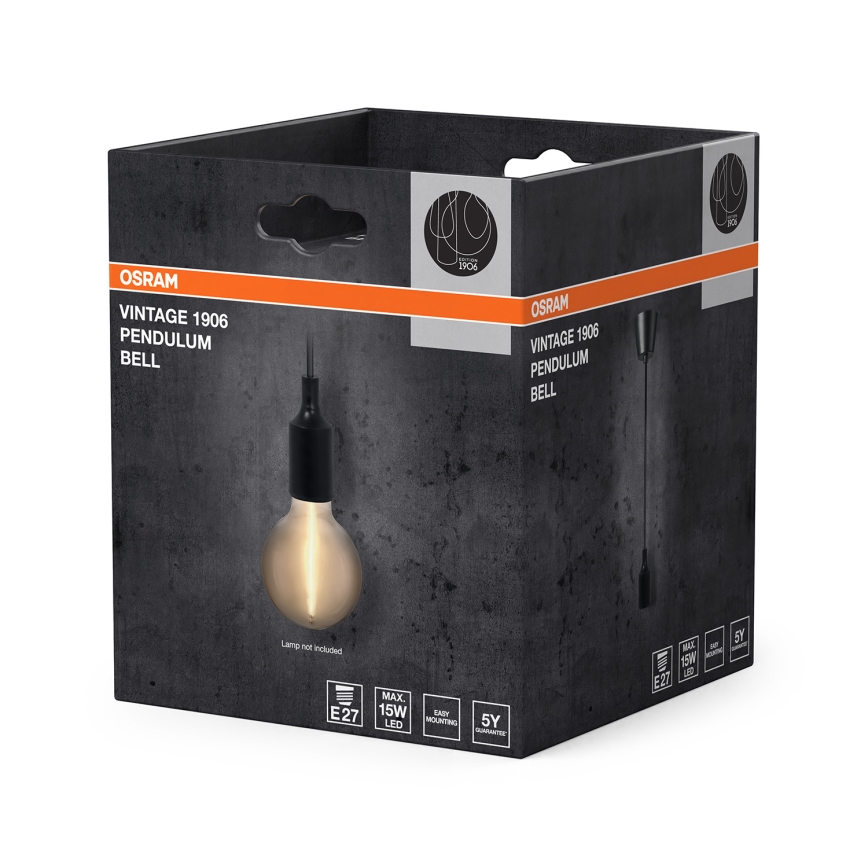 Osram - Maitinimo kabelis PENDULUM BELL 1xE27/15W/230V juoda