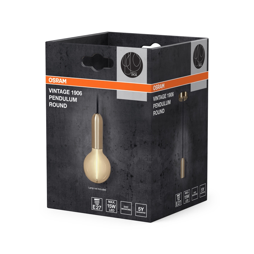 Osram - Maitinimo kabelis PENDULUM ROUND 1xE27/15W/230V auksinis