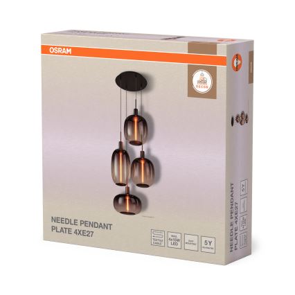 Osram - Maitinimo laidas NEEDLE PENDANT 4xE27/25W/230V, antracito spalva