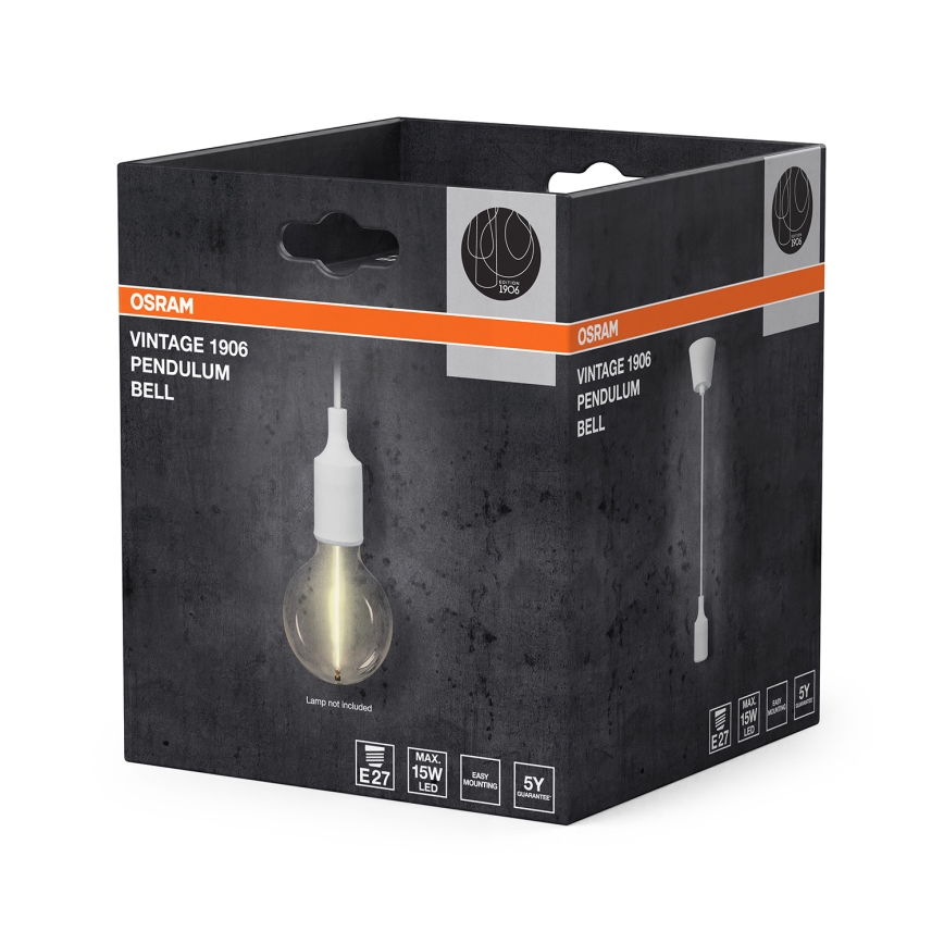Osram - Maitinimo laidas PENDULUM BELL 1xE27/15W/230V baltas