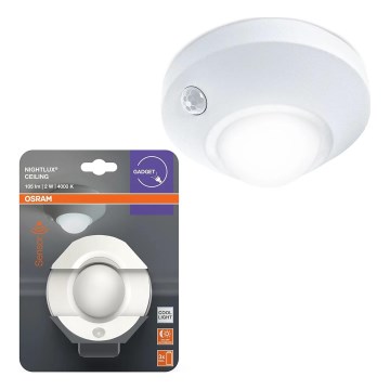 Osram - NIGHTLUX LED orientacinis šviestuvas su jutikliu LED/2W/3xAA baltas