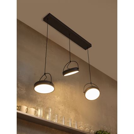 Osram - pakabinama LED liustra ant laido DECOR PUCK 3x LED/12 W/230 V CRI 90 juoda