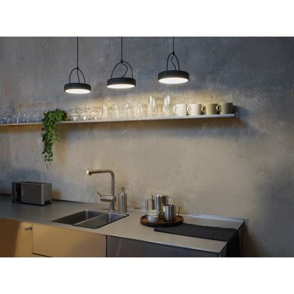 Osram - pakabinama LED liustra ant laido DECOR PUCK 3x LED/12 W/230 V CRI 90 juoda