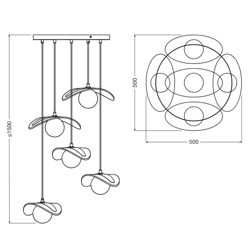 Osram - Pakabinama liustra ant laido DECOR PEARL 5xG9/5W/230V smėlio spalvos