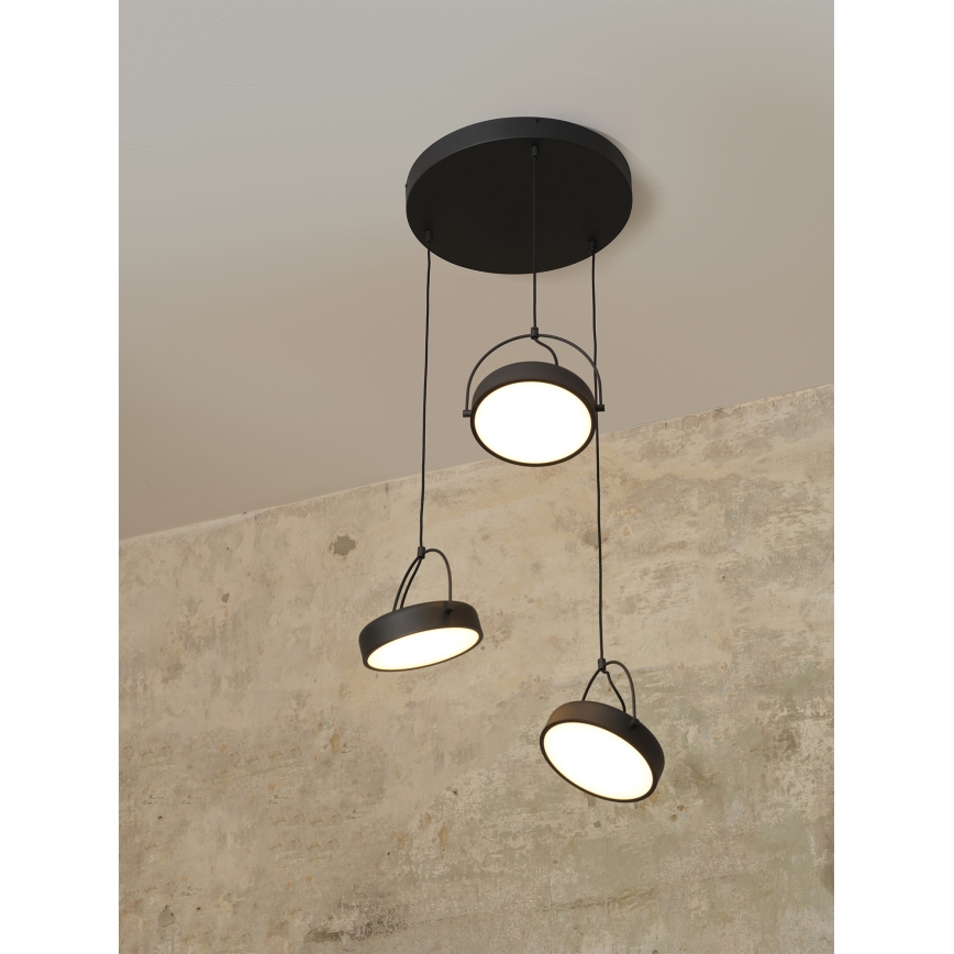 Osram - pakabinamas LED šviestuvas ant laido DECOR PUCK 3xLED/12W/230V CRI 90 juodas