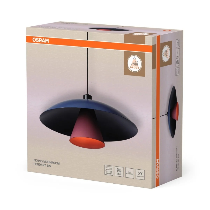 Osram - Pakabinamas šviestuvas ant laido DECOR FLYING MUSHROOM 1xE27/25W/230V skersmuo 50 cm mėlynas