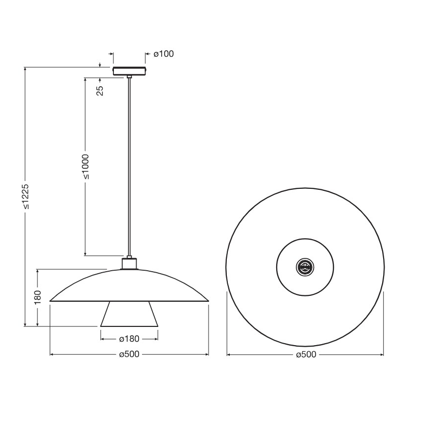 Osram - Pakabinamas šviestuvas ant laido DECOR FLYING MUSHROOM 1xE27/25W/230V skersmuo 50 cm mėlynas
