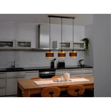 Osram - Pakabinamas šviestuvas ant laido DECOR HORNET 3xE27/10W/230V juoda/auksinė