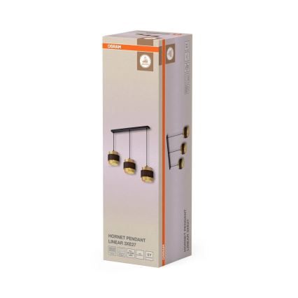 Osram - Pakabinamas šviestuvas ant laido DECOR HORNET 3xE27/10W/230V juoda/auksinė