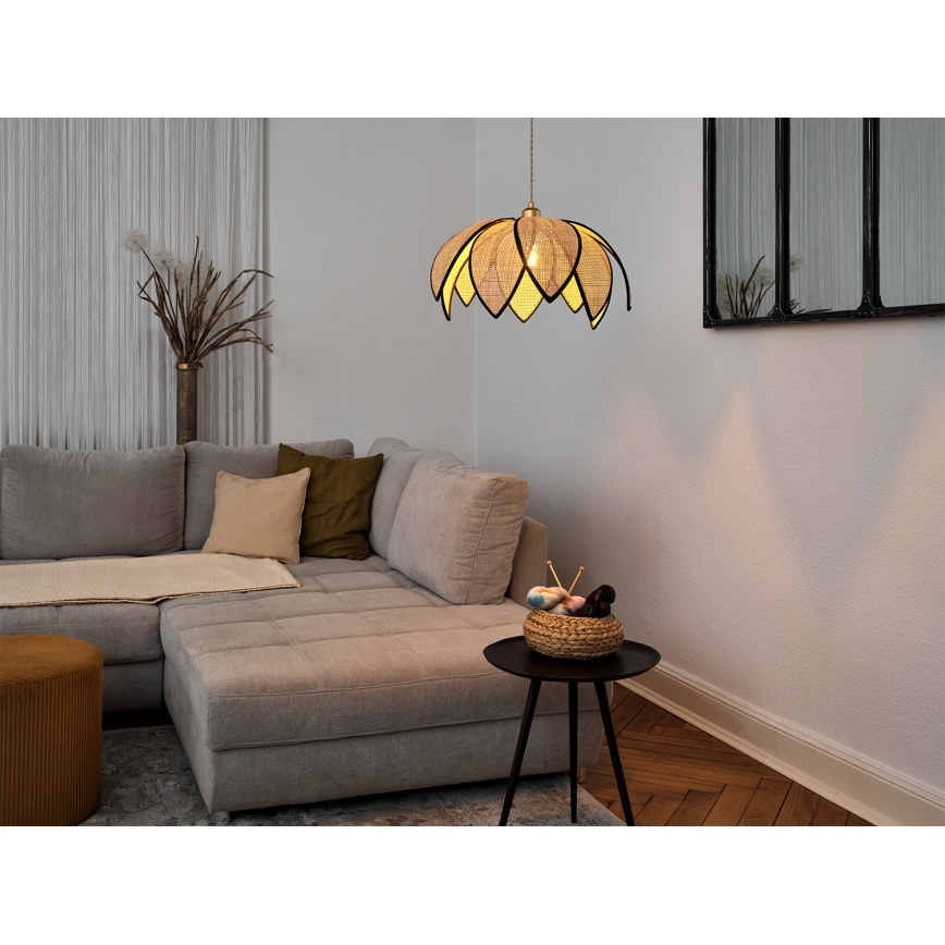 Osram - Pakabinamas šviestuvas ant laido DECOR RATTAN 1xE27/15W/230V, skersmuo 48 cm, smėlinė/juoda