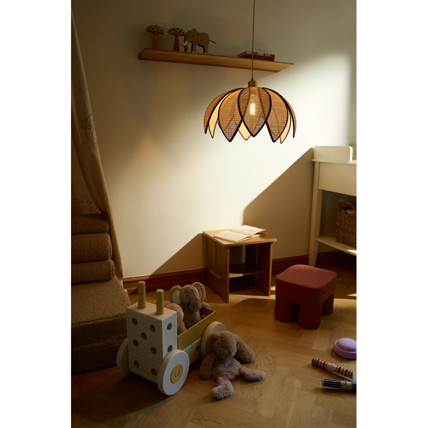 Osram - Pakabinamas šviestuvas ant laido DECOR RATTAN 1xE27/15W/230V, skersmuo 48 cm, smėlinė/juoda