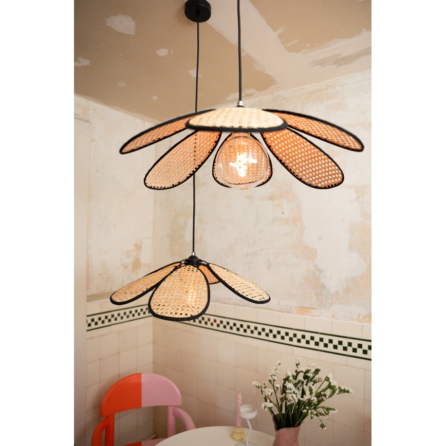 Osram - Pakabinamas šviestuvas ant laido DECOR RATTAN 1xE27/15W/230V skersmuo 58 cm smėlinė/juoda