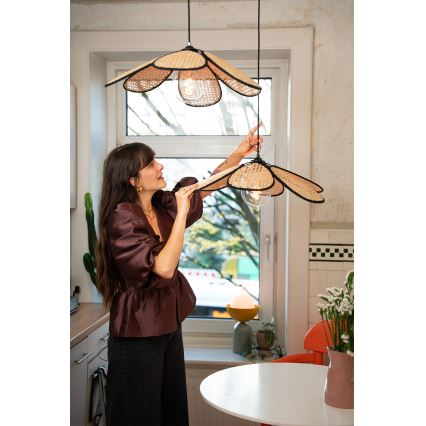 Osram - Pakabinamas šviestuvas ant laido DECOR RATTAN 1xE27/15W/230V skersmuo 58 cm smėlinė/juoda