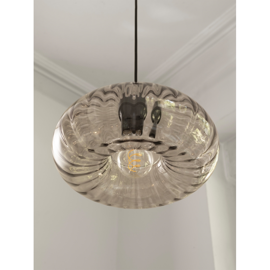 Osram - pakabinamas šviestuvas ant laido DECOR SMOKE 1xE27/12W/230V Ø 28 cm juodas/dūminė pilka