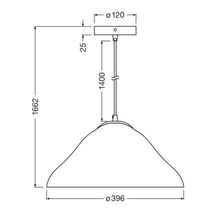 Osram - Pakabinamas šviestuvas ant laido LOTUS LEAF 1xE27/9W/230V Ø 39,6 cm