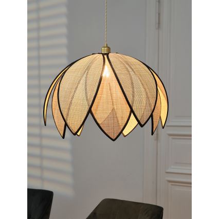 Osram - Pakabinamas šviestuvas su laidu DECOR RATTAN 1xE27/15W/230V skersm. 67 cm smėlinė/juoda
