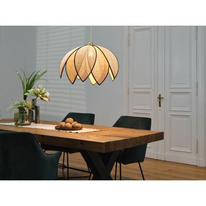 Osram - Pakabinamas šviestuvas su laidu DECOR RATTAN 1xE27/15W/230V skersm. 67 cm smėlinė/juoda