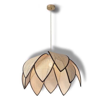 Osram - Pakabinamas šviestuvas su laidu DECOR RATTAN 1xE27/15W/230V skersm. 67 cm smėlinė/juoda