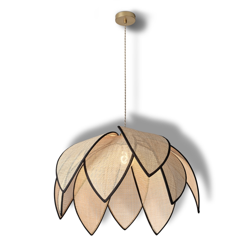 Osram - Pakabinamas šviestuvas su laidu DECOR RATTAN 1xE27/15W/230V skersm. 67 cm smėlinė/juoda