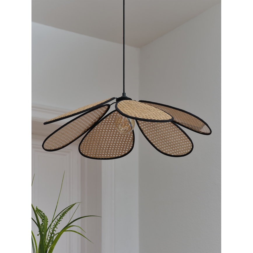 Osram - Pakabinamas šviestuvas su laidu DECOR RATTAN 1xE27/15W/230V skersmuo 69 cm smėlinė/juoda