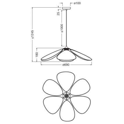 Osram - Pakabinamas šviestuvas su laidu DECOR RATTAN 1xE27/15W/230V skersmuo 69 cm smėlinė/juoda
