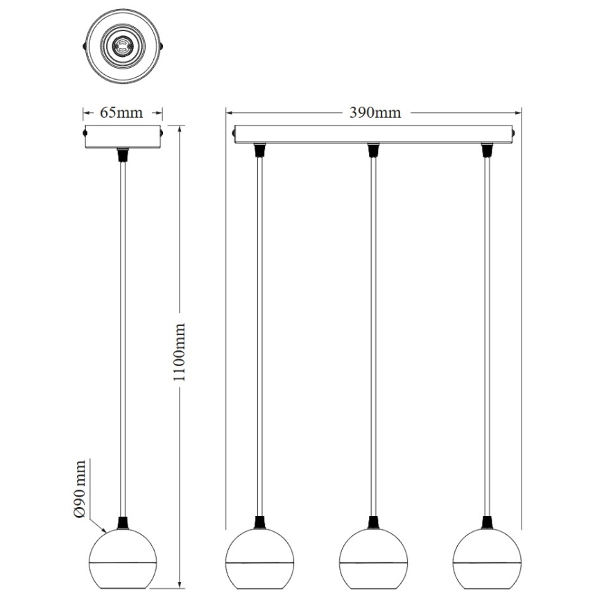 Osram - Pakabinamas šviestuvas su laidu SPOT SPHERAL 3xGU10/6W/230V baltas
